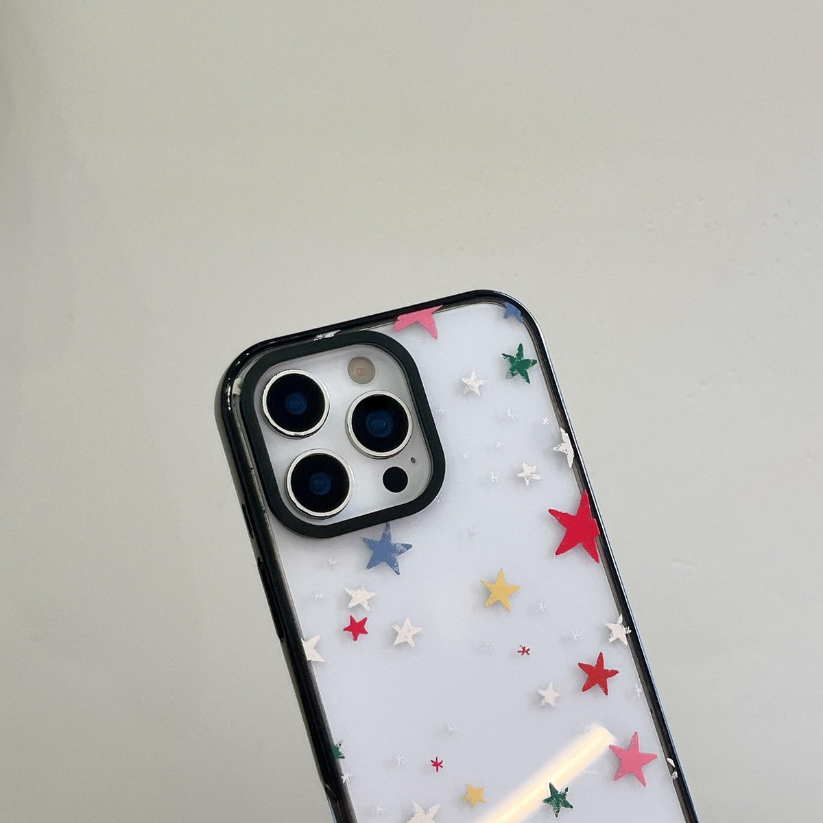Compatible with iPhone 18 Pro Max & 17 Pro Max French Style Star Bow Transparent Acrylic TPU Phone Case - Heart Flowers