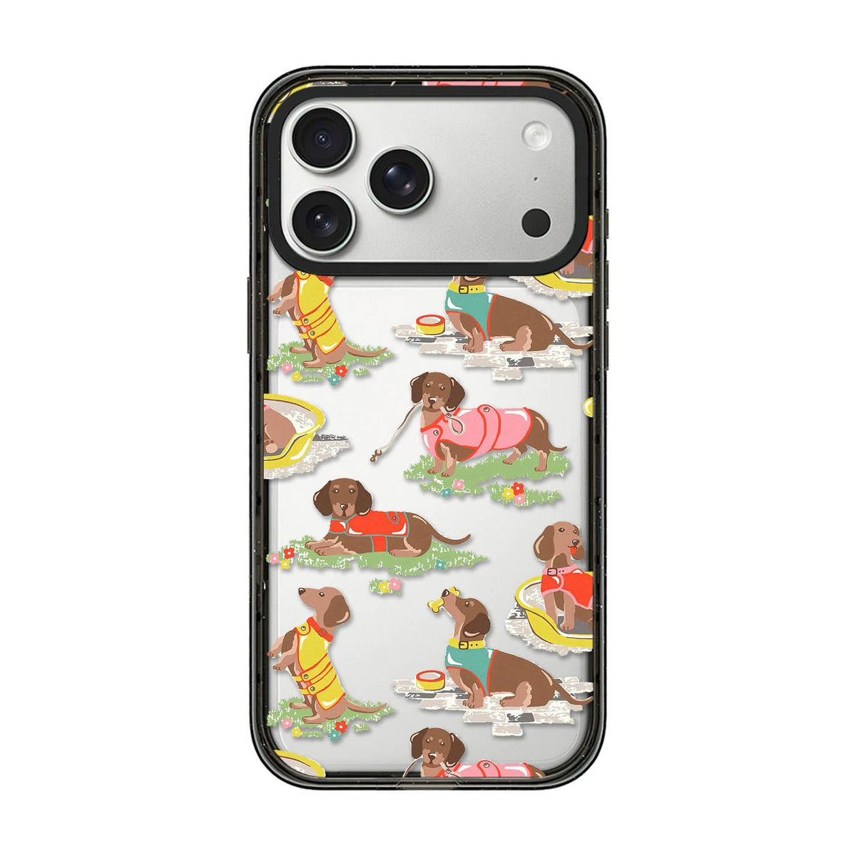 Compatible with iPhone 18 Pro Max & 17 Pro Max Country Cats Dogs Transparent Acrylic TPU Phone Case - Dachshund