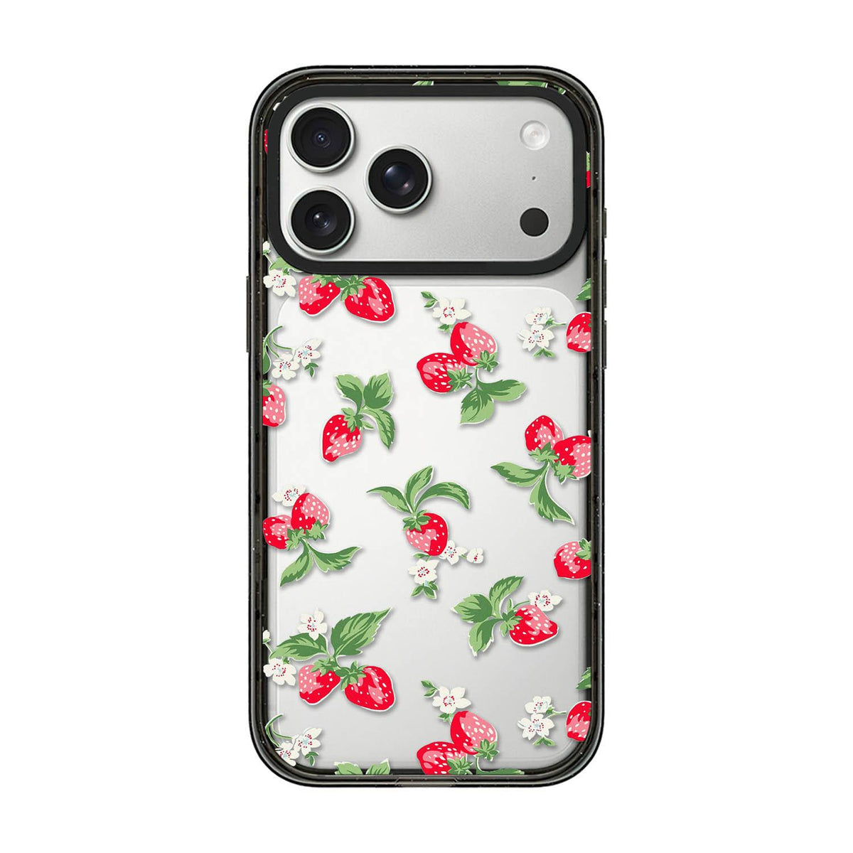 Compatible with iPhone 18 Pro & 17 Pro Country Cats Dogs Transparent Acrylic TPU Phone Case - Strawberry