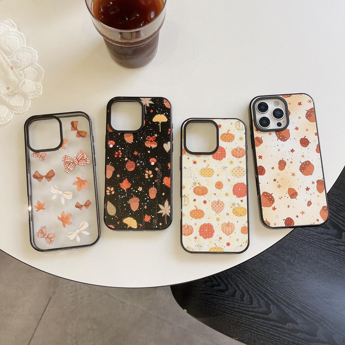 Compatible with iPhone 18 Pro & 17 Pro Autumn Story Acrylic TPU Phone Case - Brown Acorns