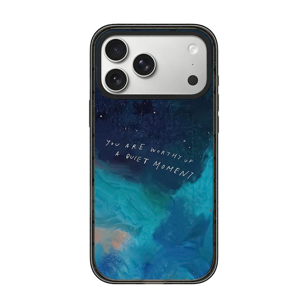 Compatible with iPhone 18 Pro Max & 17 Pro Max Tranquil Deep Blue Watercolor Acrylic TPU Phone Case - Tidal Blue