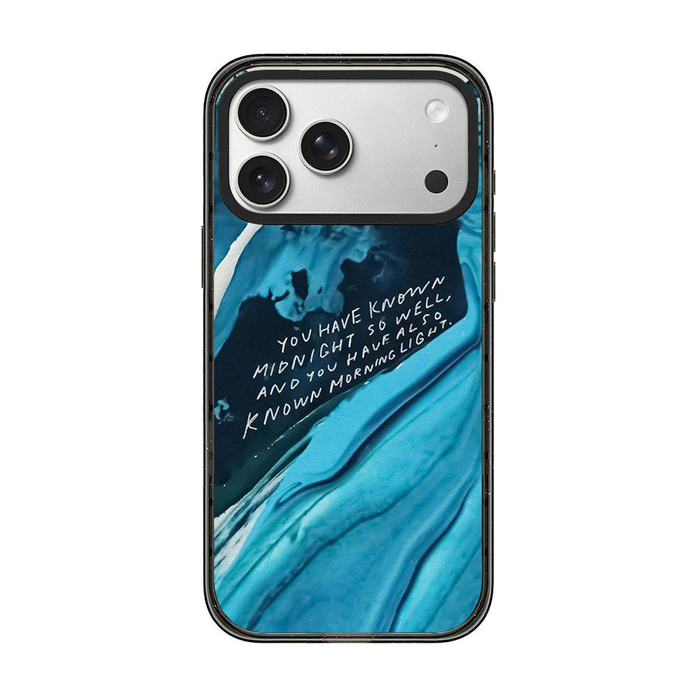 Compatible with iPhone 18 Pro Max & 17 Pro Max Tranquil Deep Blue Watercolor Acrylic TPU Phone Case - Blue Marble
