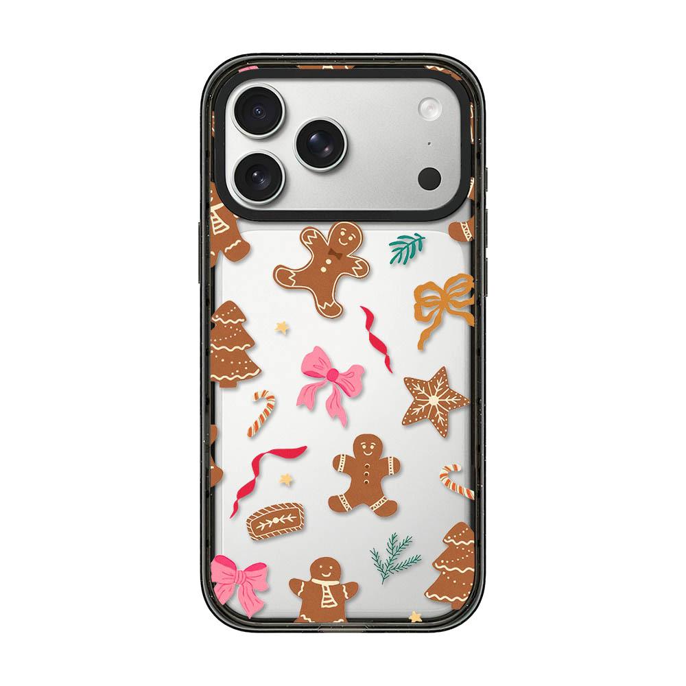 Compatible with iPhone 18 Pro Max & 17 Pro Max Christmas Print Transparent Acrylic TPU Phone Case - Gingerbread Man