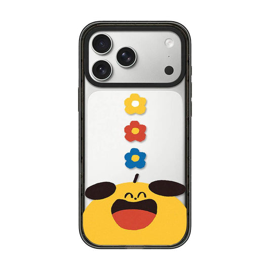 Compatible with iPhone 18 Pro Max & 17 Pro Max Little Red Flower Cartoon Pattern Acrylic TPU Phone Case - Tricolor Flowers