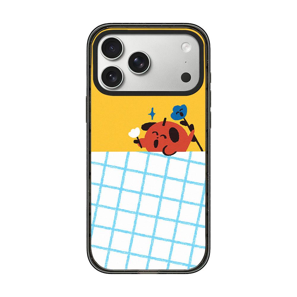 Compatible with iPhone 18 Pro Max & 17 Pro Max Little Red Flower Cartoon Pattern Acrylic TPU Phone Case - Red Haired Little Monster