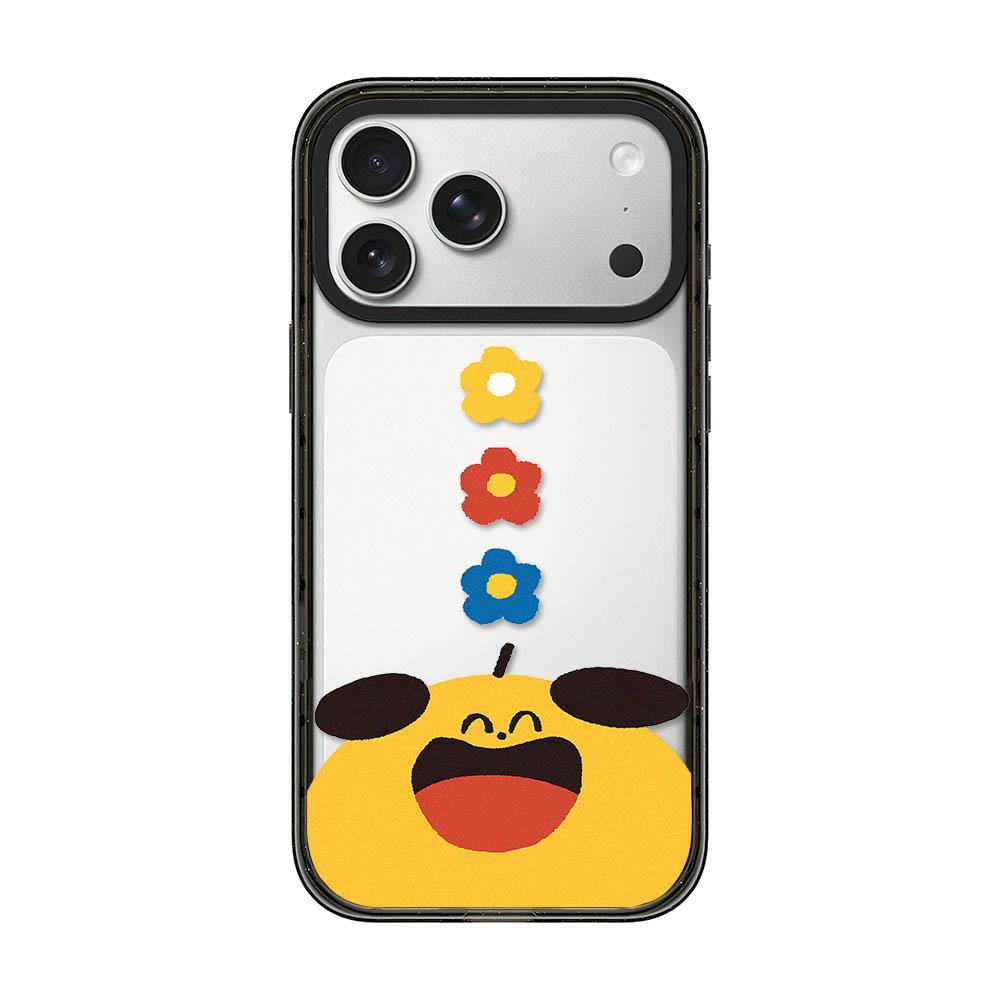 Compatible with iPhone 18 Pro & 17 Pro Little Red Flower Cartoon Pattern Acrylic TPU Phone Case - Tricolor Flowers