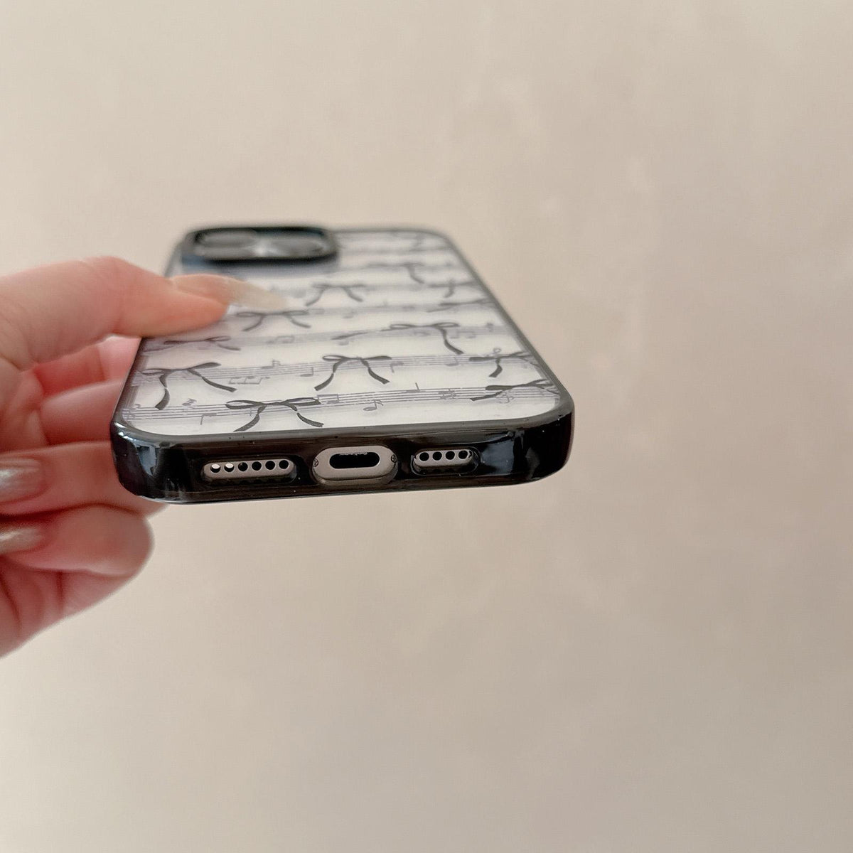 Compatible with iPhone 18 Pro Max & 17 Pro Max Lace Bow Printed Acrylic TPU Phone Case - Half Lace Flower