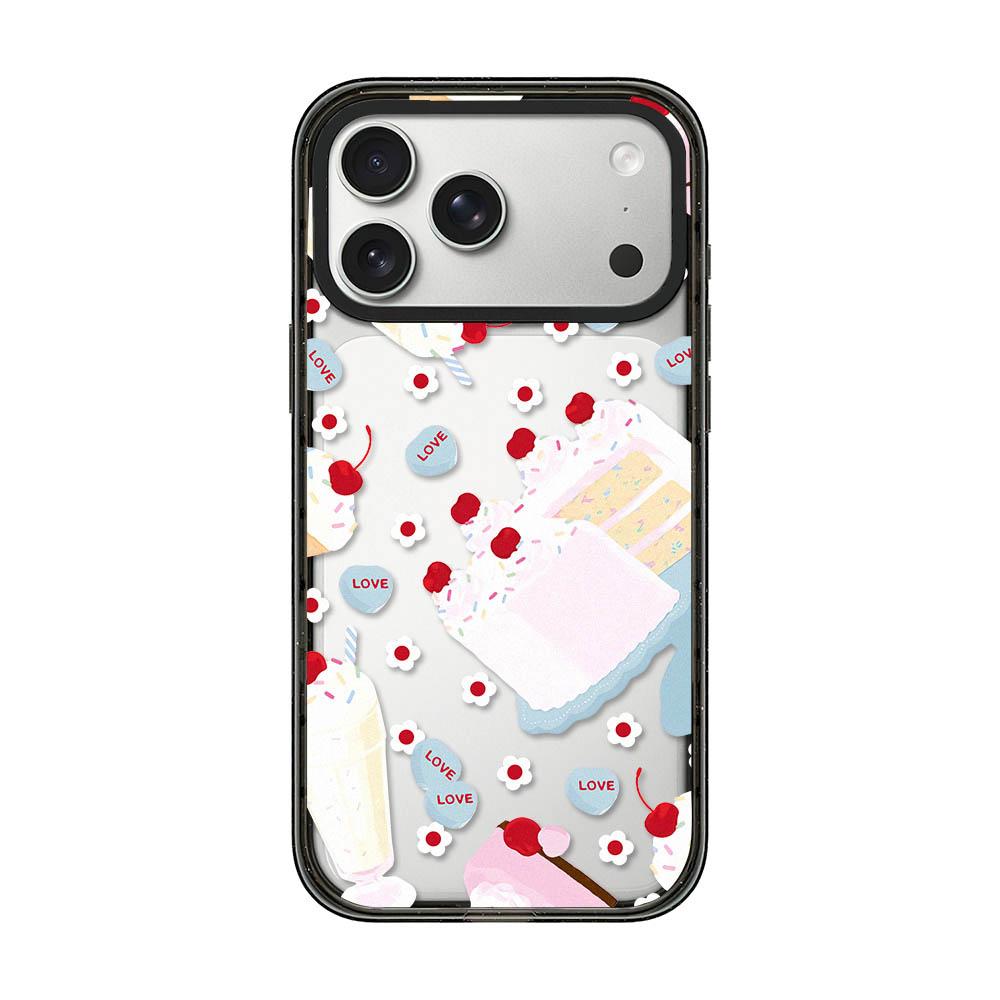 Compatible with iPhone 18 Pro Max & 17 Pro Max Cream Cake Pattern Acrylic TPU Phone Case - Cherry Cake