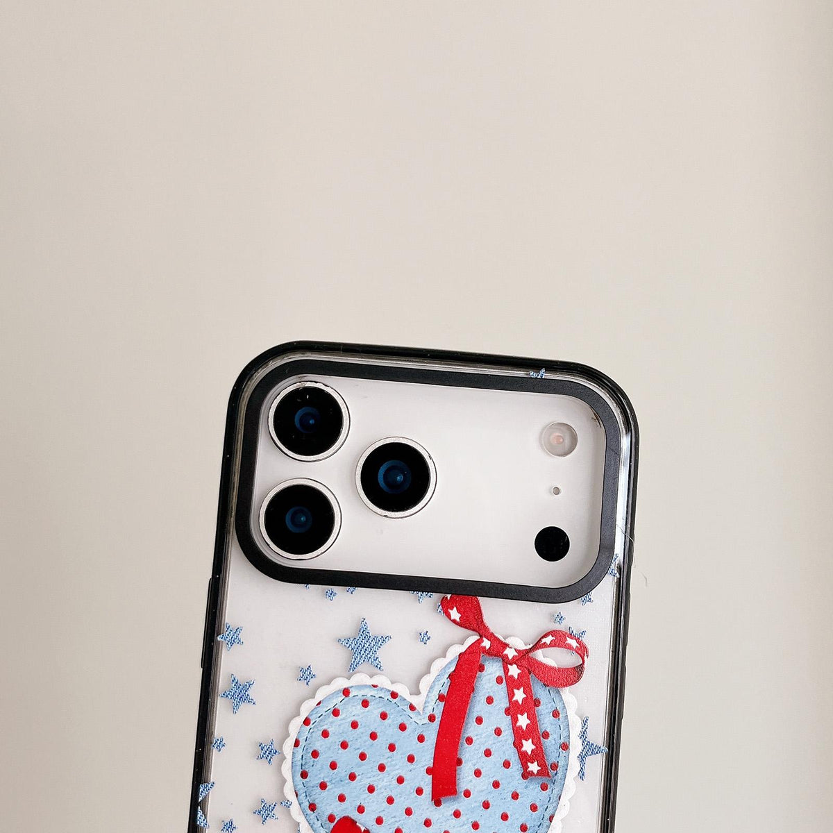 Compatible with iPhone 18 Pro Max & 17 Pro Max Denim Floral Pattern Acrylic TPU Phone Case - Denim Rose Lace