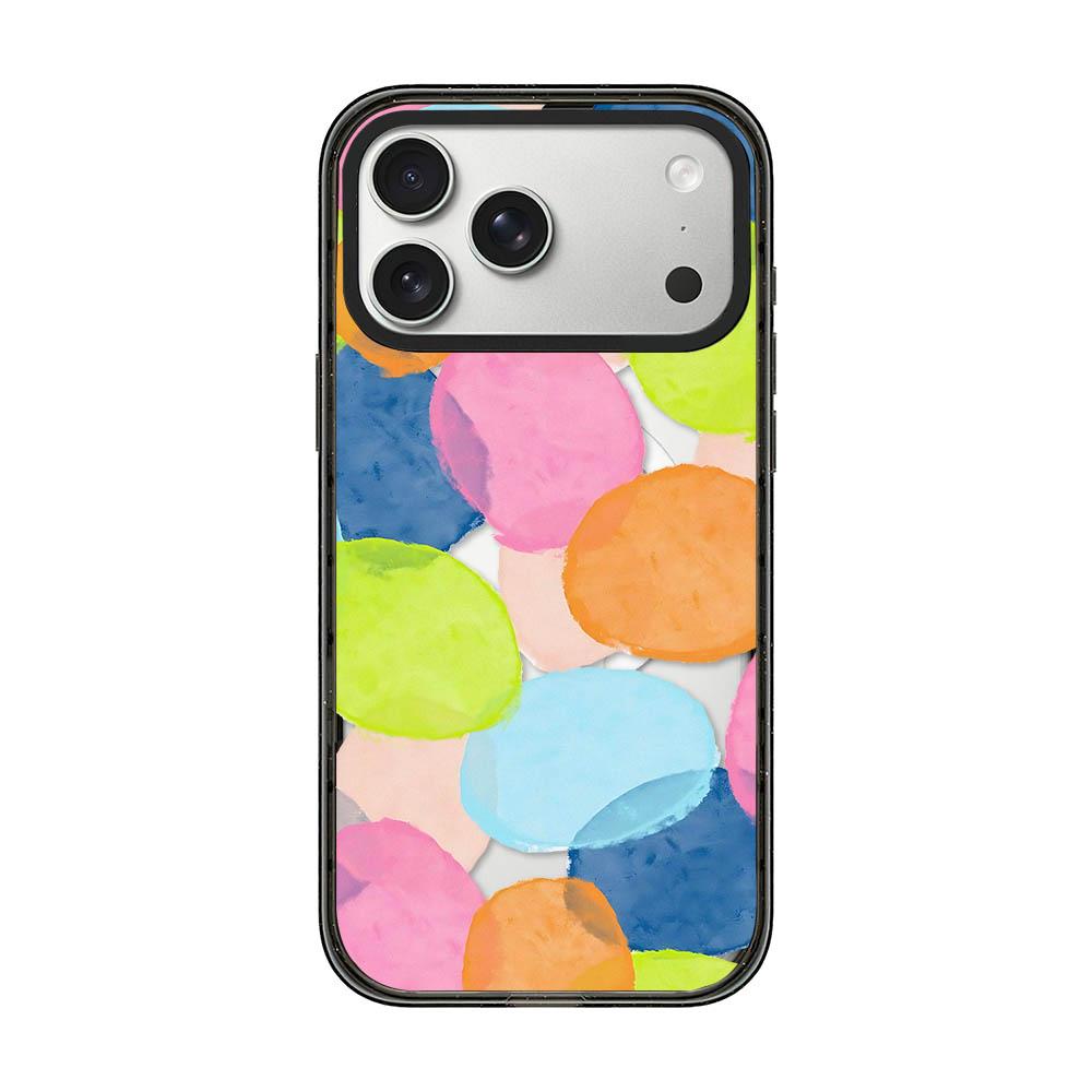 Compatible with iPhone 18 Pro Max & 17 Pro Max Colorful Balloon Pattern Transparent Magnetic Acrylic TPU Phone Case - Macaron Watercolor Dots