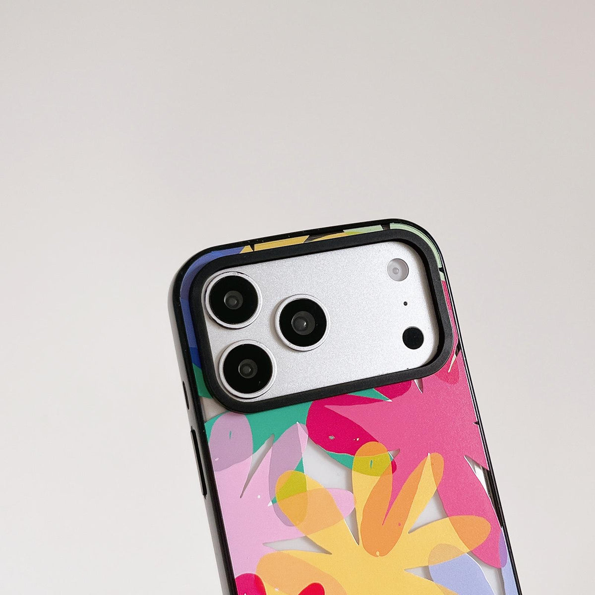 Compatible with iPhone 18 Pro Max & 17 Pro Max Colorful Balloon Pattern Transparent Magnetic Acrylic TPU Phone Case - Gradient Rainbow Starfish