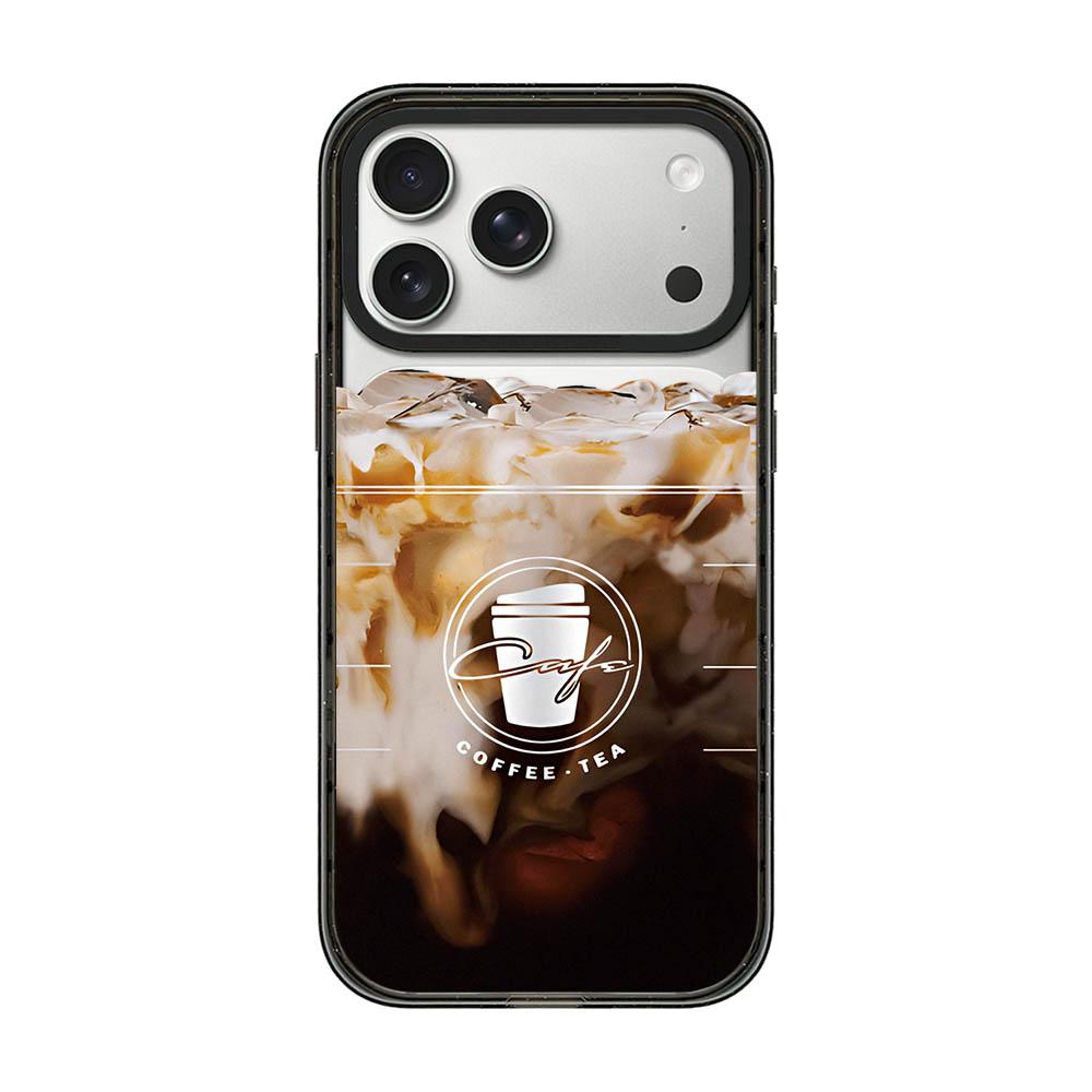 Compatible with iPhone 18 Pro Max & 17 Pro Max Matcha Latte Cake Pattern Acrylic TPU Phone Case - Iced Americano