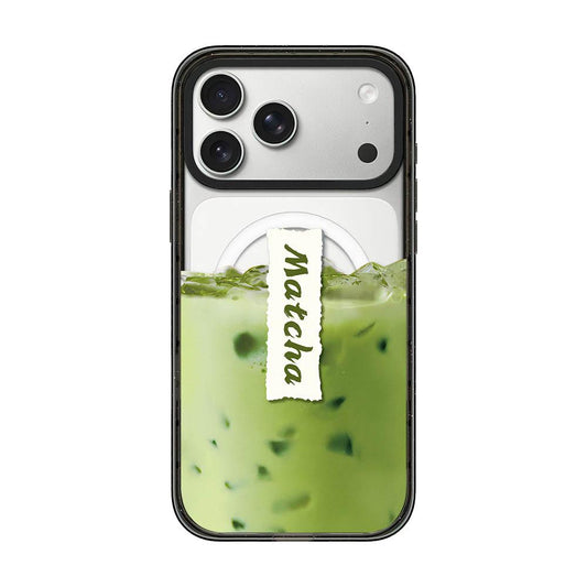 Compatible with iPhone 18 Pro Max & 17 Pro Max Matcha Latte Cake Pattern Magnetic Acrylic TPU Phone Case - Matcha Latte