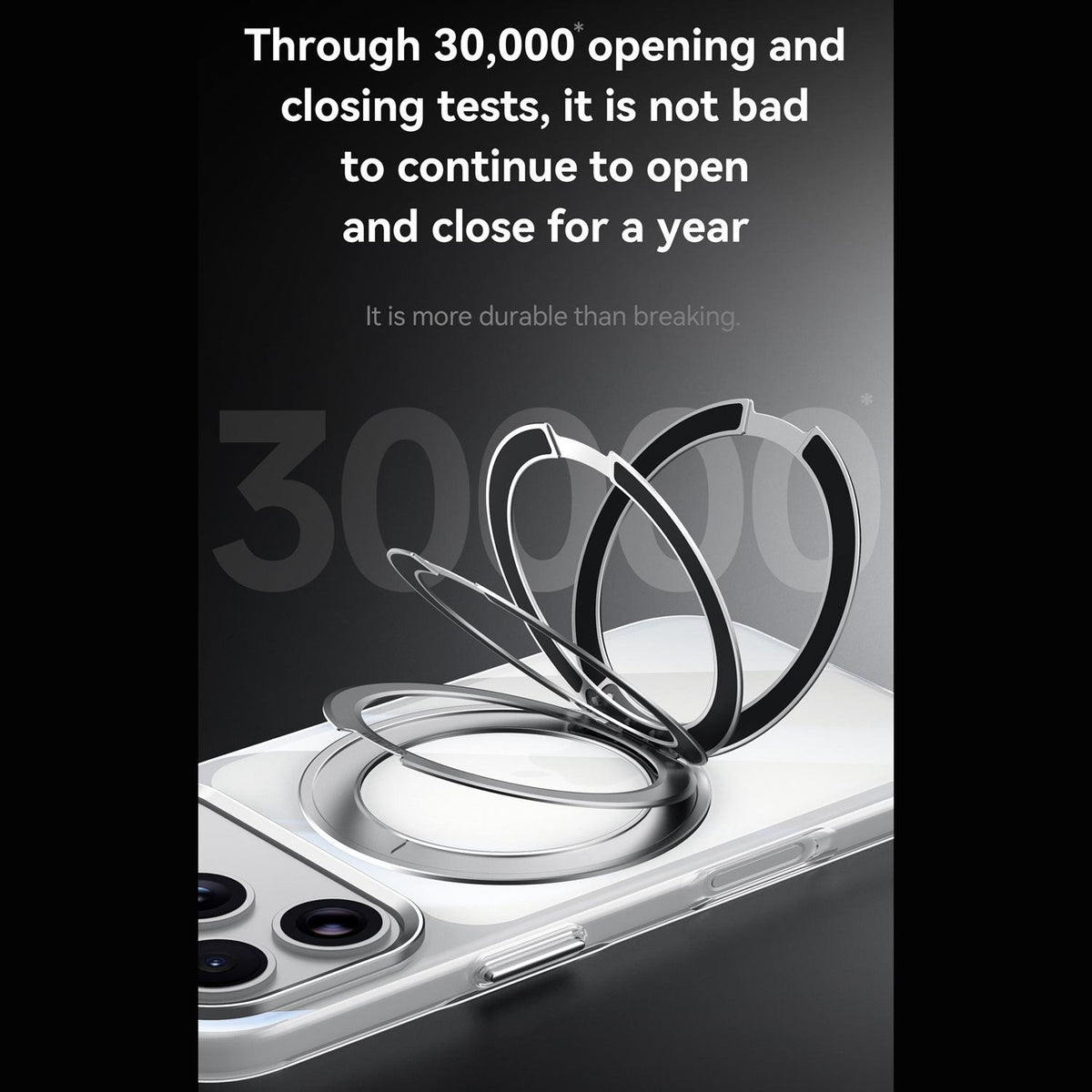 Compatible with iPhone 18 Pro Max SULADA 360 Degree Rotation Magnetic Holder Clear PC Phone Case - Transparent