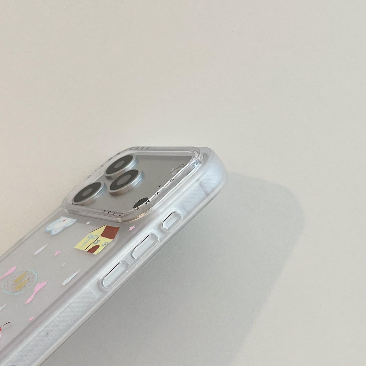 Compatible with iPhone 18 Pro Max & 17 Pro Max Skin Feel Frosted Cartoon Sticker Acrylic Phone Case - Star Striped Musical Notes