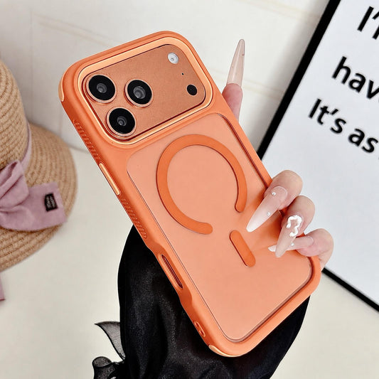 Compatible with iPhone 18 Pro Max & 17 Pro Max Cool 3 in 1 Magnetic Anti-slip Edge Phone Case - Orange