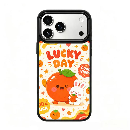 Compatible with iPhone 18 Pro Max & 17 Pro Max Fire Series PC Silicone Magnetic Phone Case - Fire Lucky Persimmon