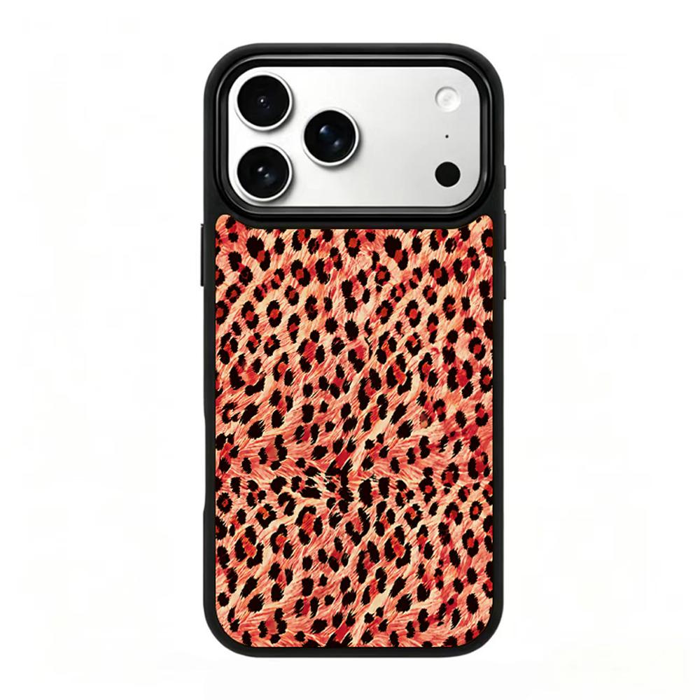 Compatible with iPhone 18 Pro Max & 17 Pro Max Fire Series PC Silicone Magnetic Phone Case - Fire Leopard Print
