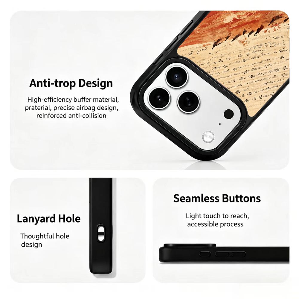 Compatible with iPhone 18 Pro Max & 17 Pro Max Fire Series PC Silicone Magnetic Phone Case - Fire Cloud Path