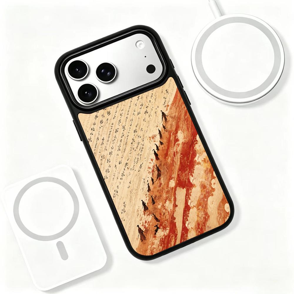 Compatible with iPhone 18 Pro Max & 17 Pro Max Fire Series PC Silicone Magnetic Phone Case - Fire Cloud Path