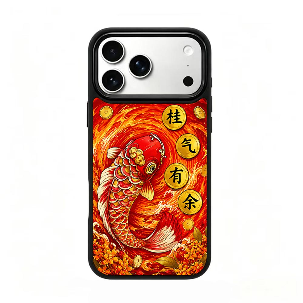 Compatible with iPhone 18 Pro & 17 Pro Fire Series PC Silicone Magnetic Phone Case - Fire Koi