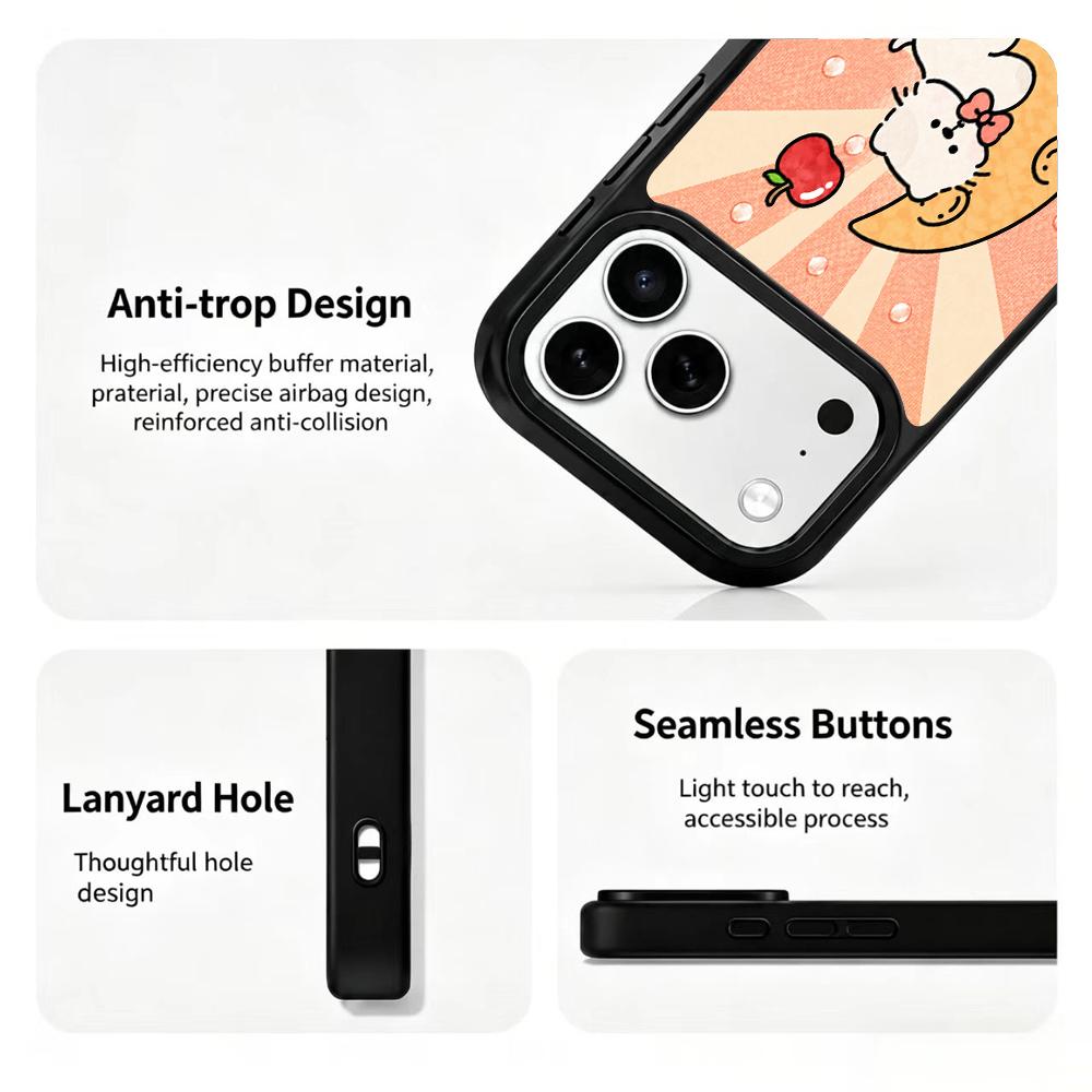 Compatible with iPhone 18 Pro & 17 Pro Fire Series PC Silicone Magnetic Phone Case - Fire Moon Cat