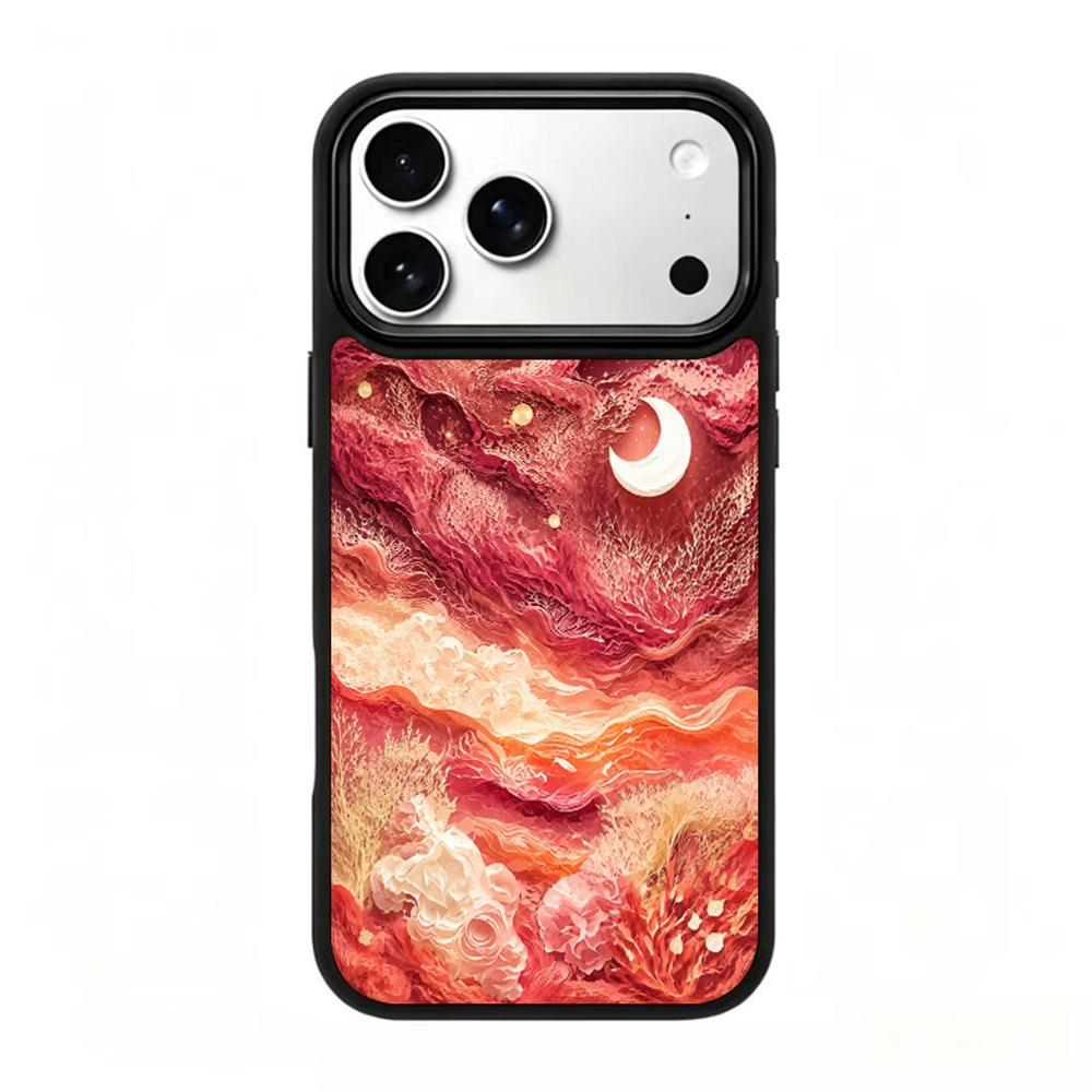 Compatible with iPhone 18 Pro & 17 Pro Fire Series PC Silicone Magnetic Phone Case - Fire Moon Surge