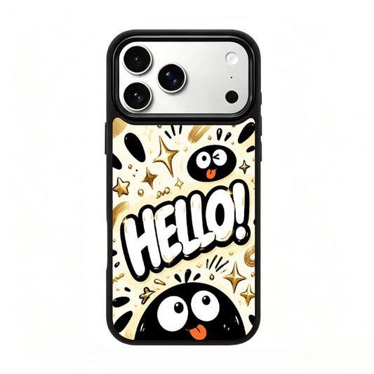 Compatible with iPhone 18 Pro Max & 17 Pro Max Gold Series PC Silicone Magnetic Phone Case - Golden Ink Coal