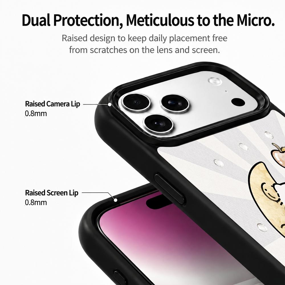 Compatible with iPhone 18 Pro Max & 17 Pro Max Gold Series PC Silicone Magnetic Phone Case - Golden Moon Cat