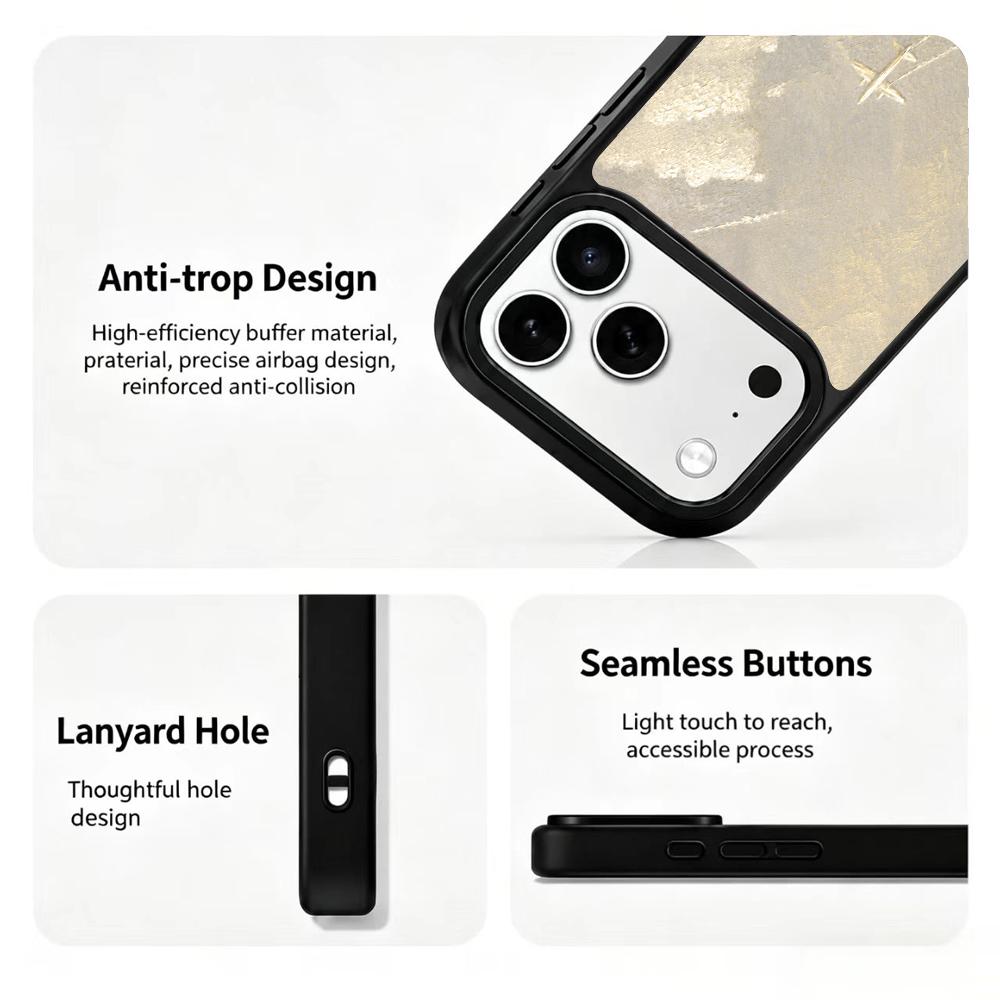 Compatible with iPhone 18 Pro Max & 17 Pro Max Gold Series PC Silicone Magnetic Phone Case - Golden Journey