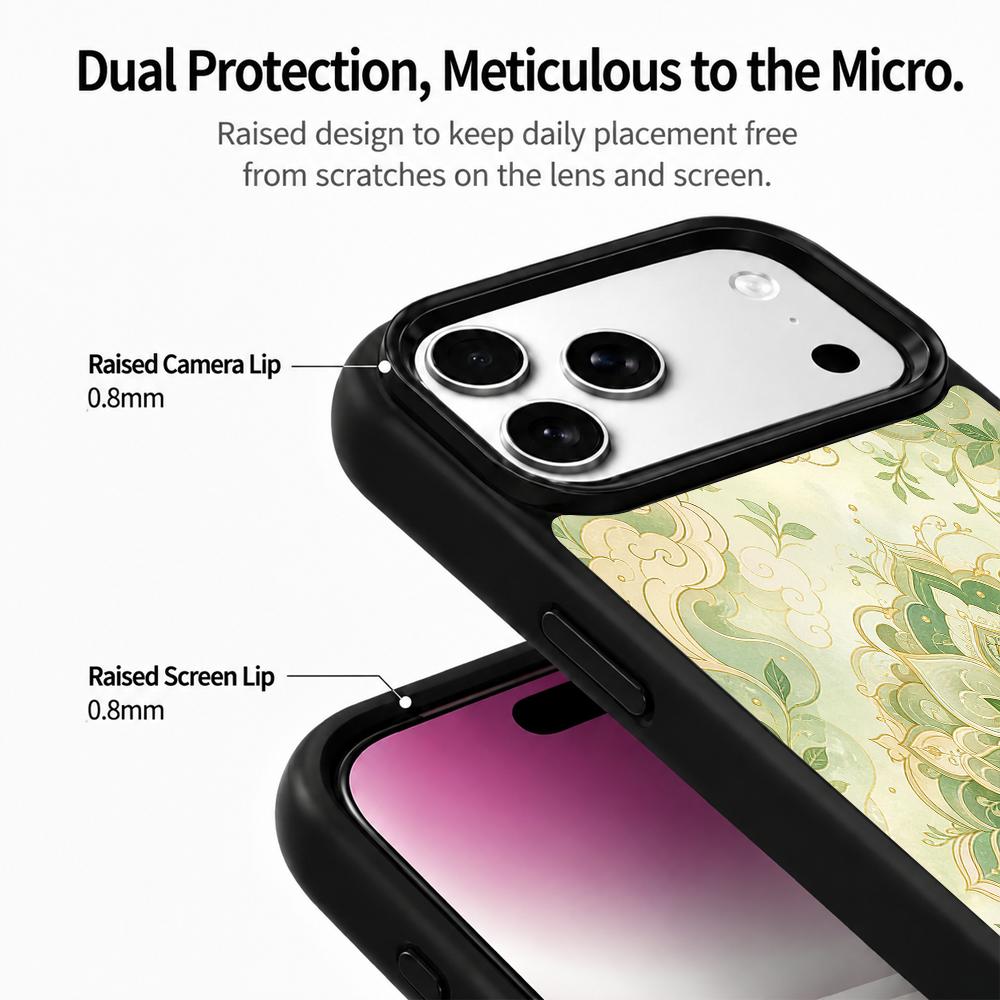 Compatible with iPhone 18 Pro Max & 17 Pro Max Wood Series PC Silicone Magnetic Phone Case - Wooden Lotus