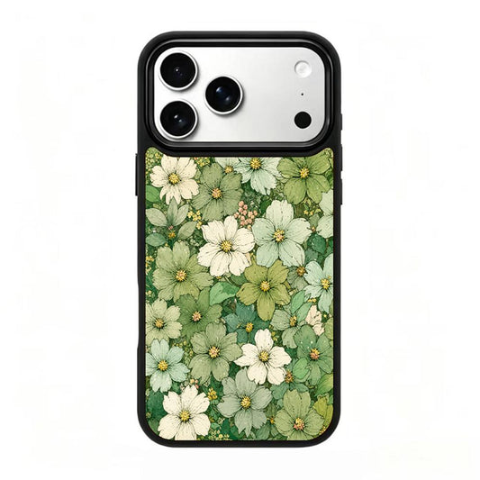 Compatible with iPhone 18 Pro Max & 17 Pro Max Wood Series PC Silicone Magnetic Phone Case - Wooden Flower