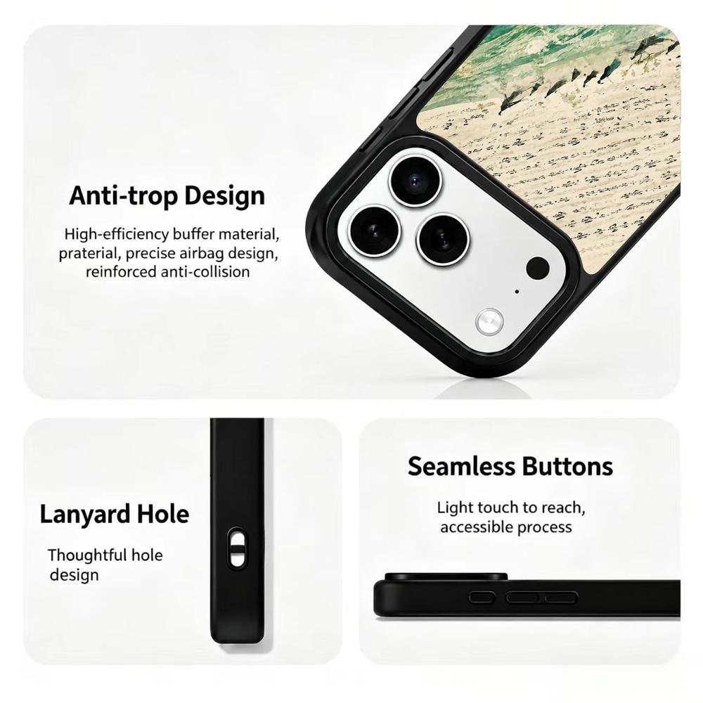 Compatible with iPhone 18 Pro Max & 17 Pro Max Wood Series PC Silicone Magnetic Phone Case - Wood Cloud Journey