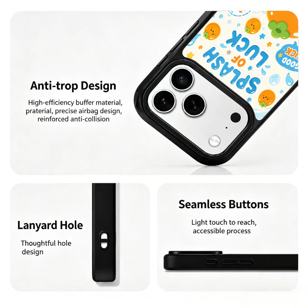 Compatible with iPhone 18 Pro Max & 17 Pro Max Water Series PC Silicone Magnetic Phone Case - Water Lucky Persimmon
