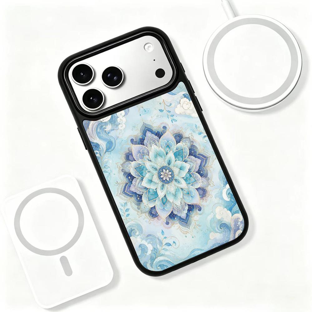 Compatible with iPhone 18 Pro Max & 17 Pro Max Water Series PC Silicone Magnetic Phone Case - Water Lotus