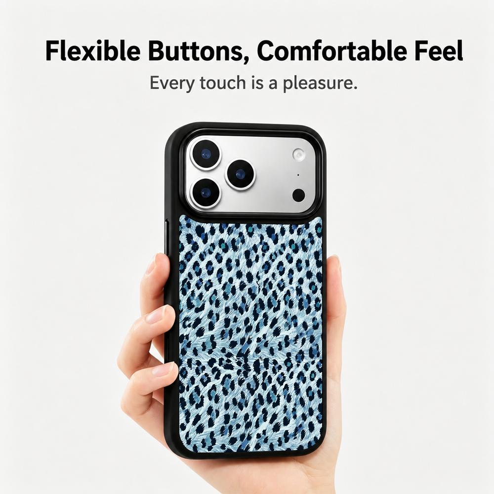 Compatible with iPhone 18 Pro Max & 17 Pro Max Water Series PC Silicone Magnetic Phone Case - Water Leopard Print