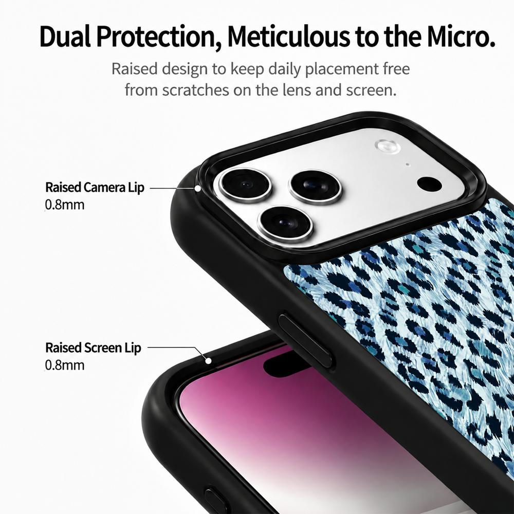 Compatible with iPhone 18 Pro Max & 17 Pro Max Water Series PC Silicone Magnetic Phone Case - Water Leopard Print