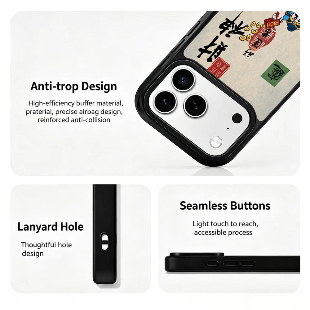 Compatible with iPhone 18 Pro Max & 17 Pro Max Water Series PC Silicone Magnetic Phone Case - Water God of Wealth