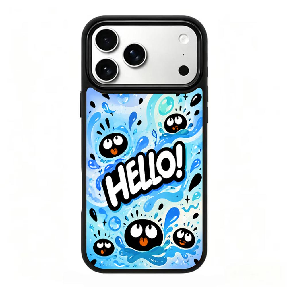 Compatible with iPhone 18 Pro & 17 Pro Water Series PC Silicone Magnetic Phone Case - Water Ink Coal