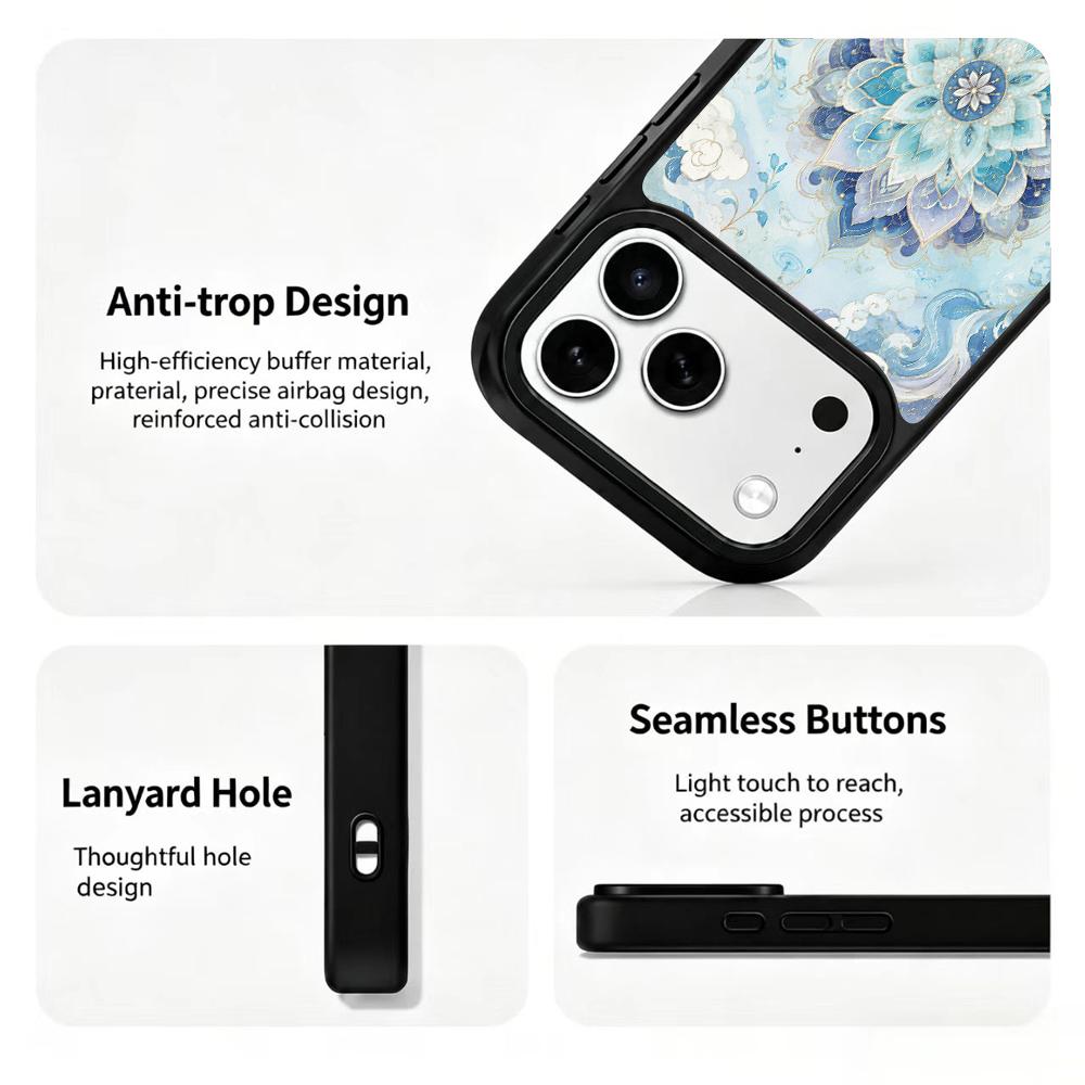 Compatible with iPhone 18 Pro & 17 Pro Water Series PC Silicone Magnetic Phone Case - Water Lotus