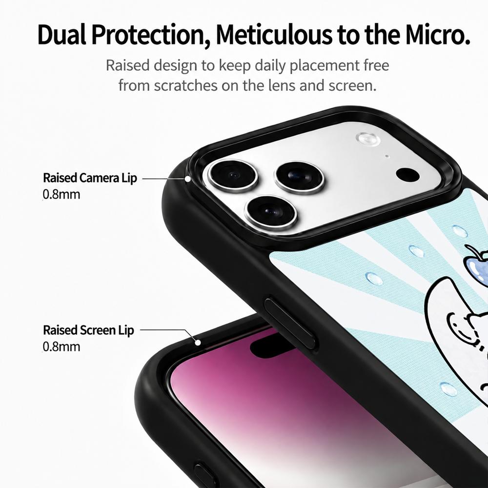 Compatible with iPhone 18 Pro & 17 Pro Water Series PC Silicone Magnetic Phone Case - Water Moon Cat
