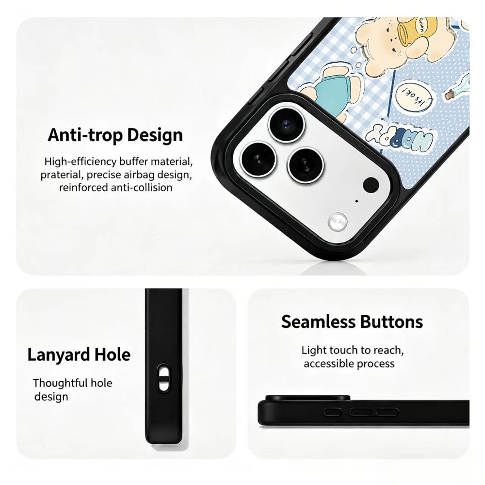 Compatible with iPhone 18 Pro & 17 Pro Water Series PC Silicone Magnetic Phone Case - Water Bear