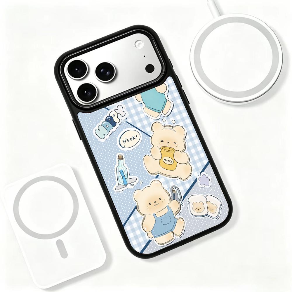 Compatible with iPhone 18 Pro & 17 Pro Water Series PC Silicone Magnetic Phone Case - Water Bear