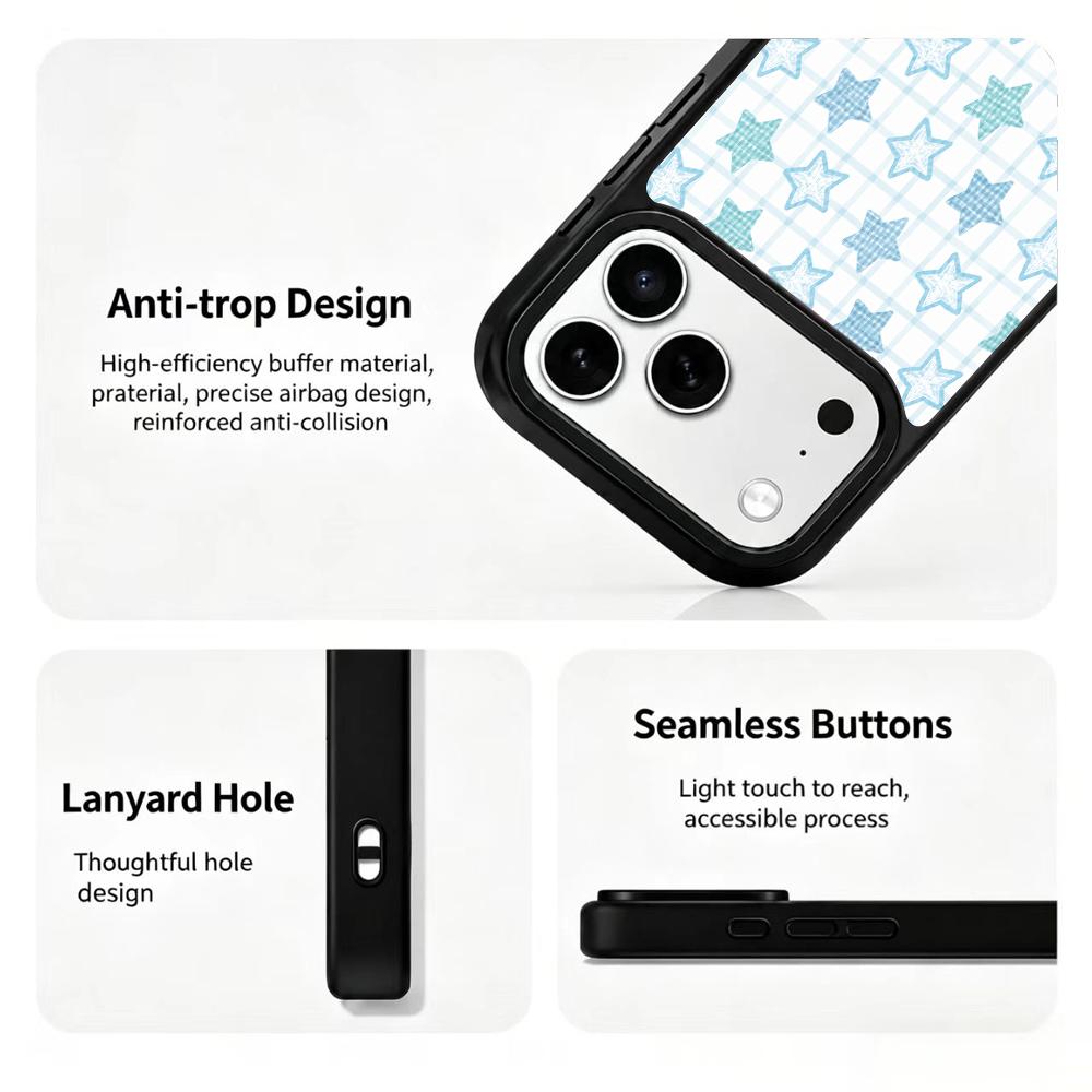 Compatible with iPhone 18 Pro & 17 Pro Water Series PC Silicone Magnetic Phone Case - Mercury Shimmer Print