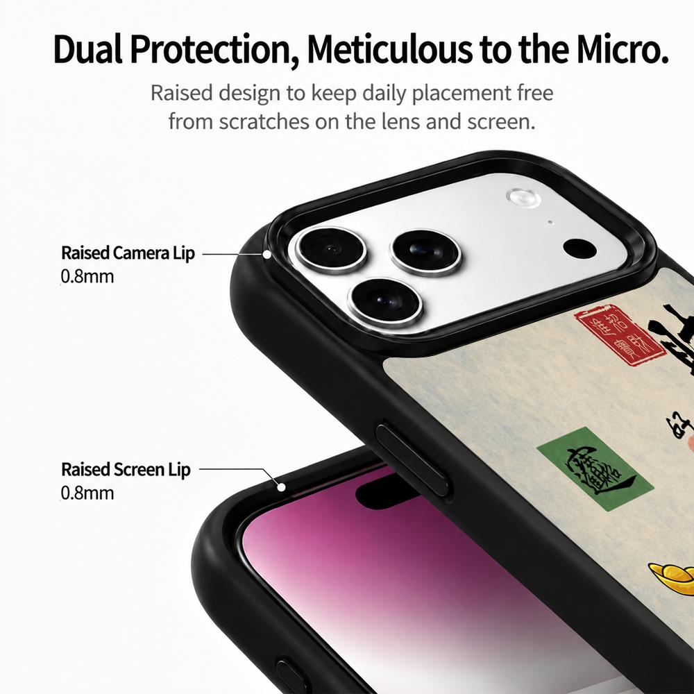Compatible with iPhone 18 Pro & 17 Pro Water Series PC Silicone Magnetic Phone Case - Water God of Wealth