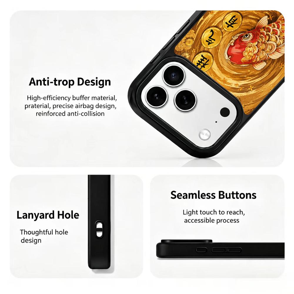 Compatible with iPhone 18 Pro Max & 17 Pro Max Earth Series PC Silicone Magnetic Phone Case - Earth Koi