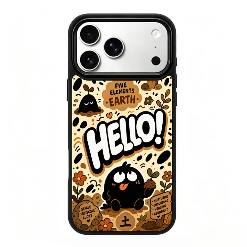 Compatible with iPhone 18 Pro Max & 17 Pro Max Earth Series PC Silicone Magnetic Phone Case - Earth Ink Coal