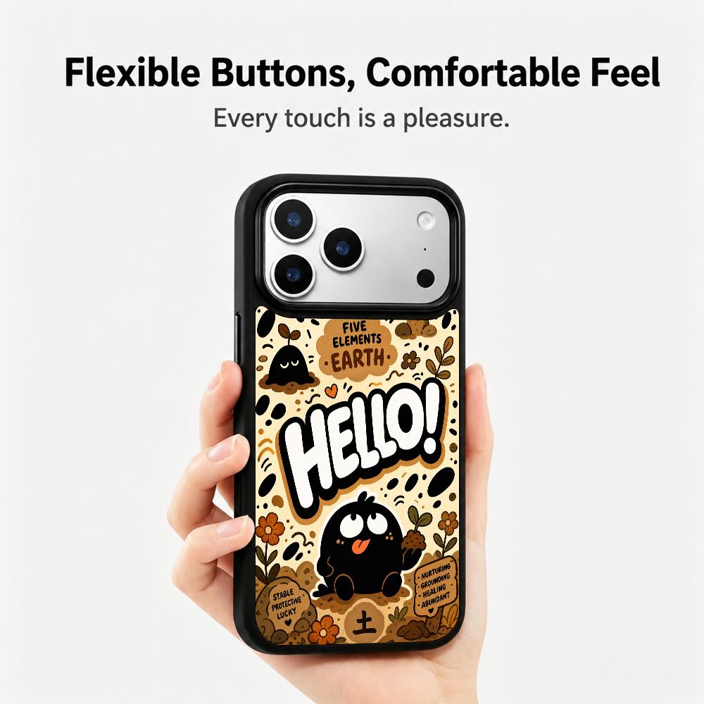 Compatible with iPhone 18 Pro Max & 17 Pro Max Earth Series PC Silicone Magnetic Phone Case - Earth Ink Coal