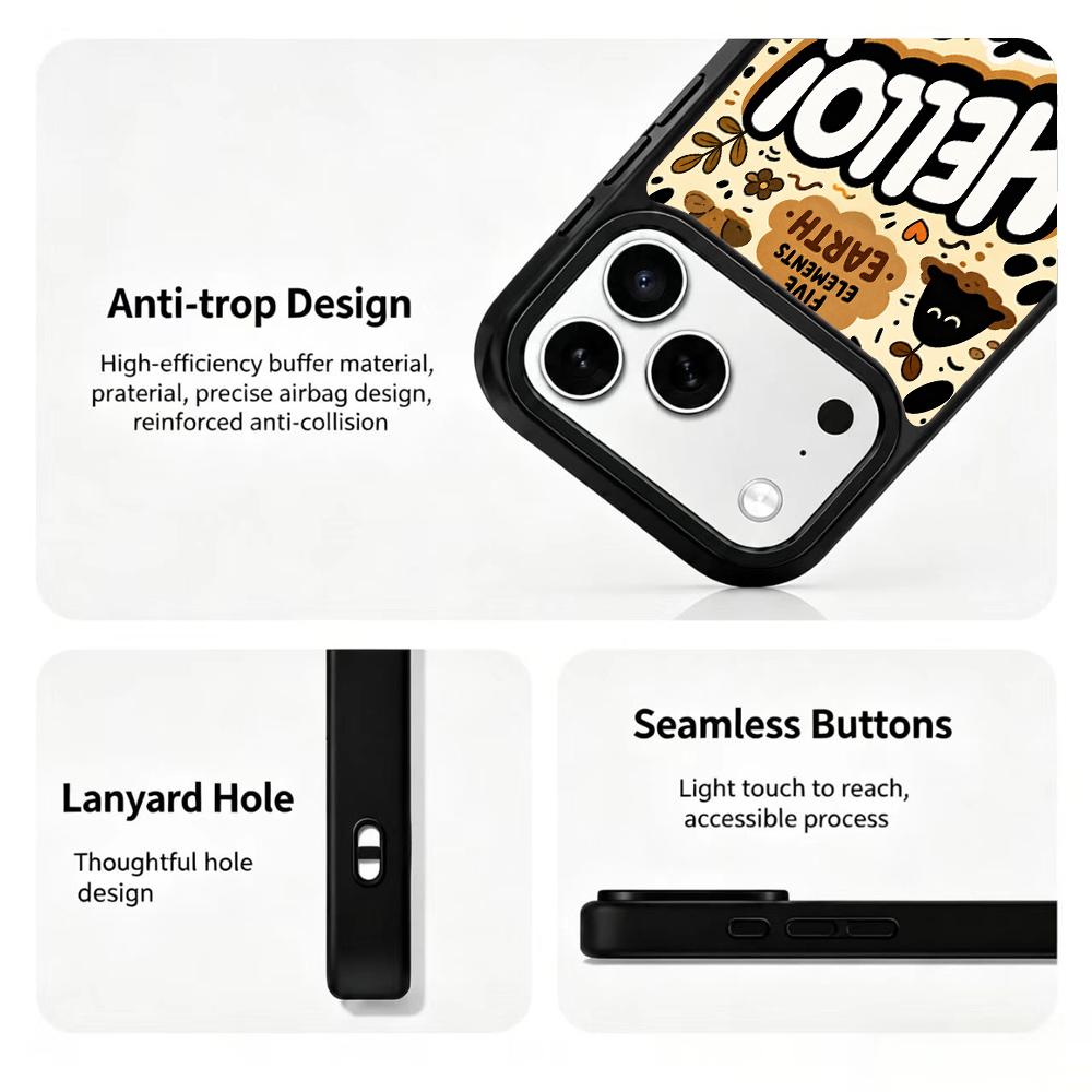 Compatible with iPhone 18 Pro Max & 17 Pro Max Earth Series PC Silicone Magnetic Phone Case - Earth Ink Coal