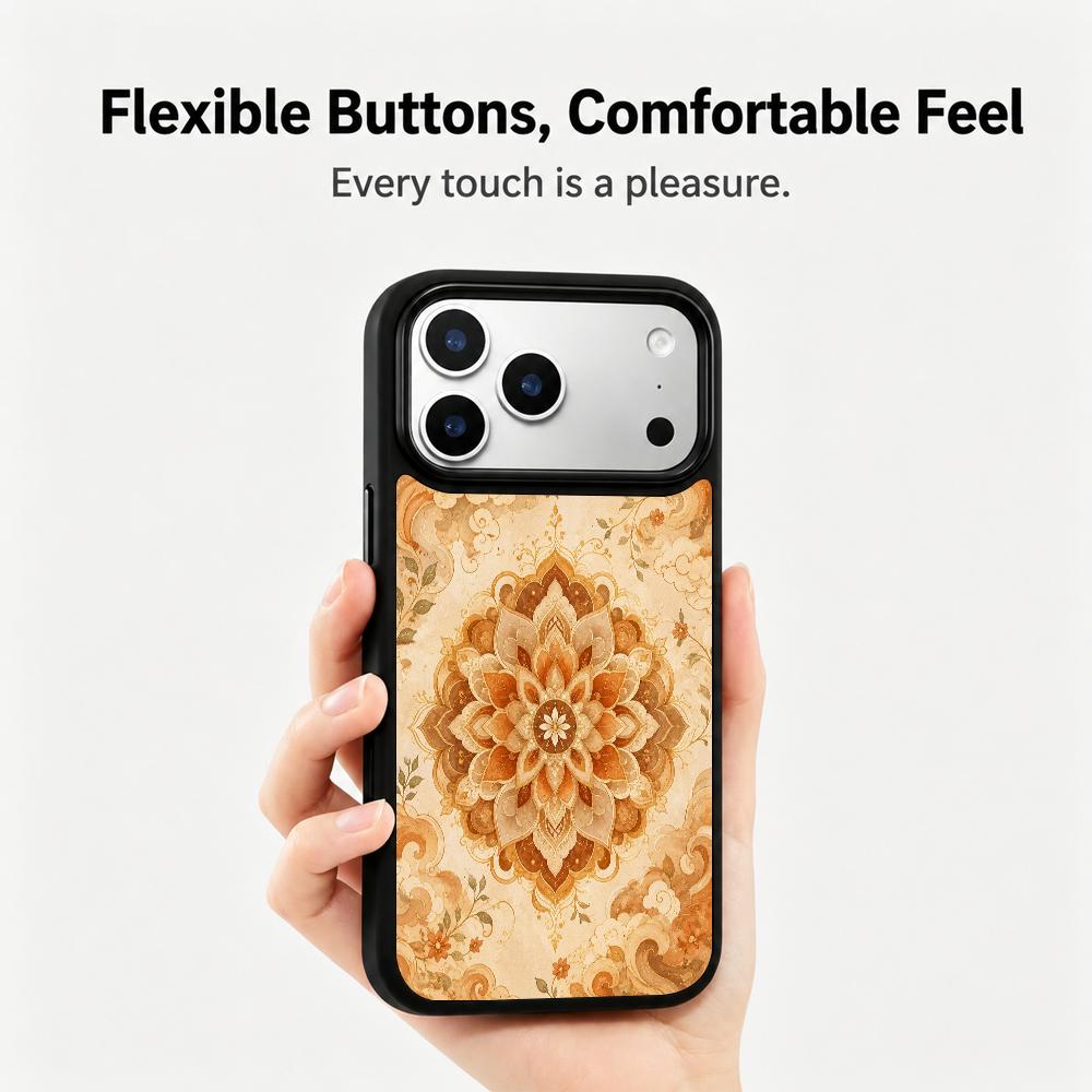 Compatible with iPhone 18 Pro Max & 17 Pro Max Earth Series PC Silicone Magnetic Phone Case - Earth Lotus
